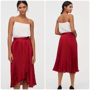 H&M Pleated Wrap Midi Skirt